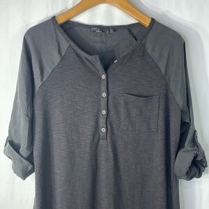 Prana , dark gray, mixed fabric shirt dress